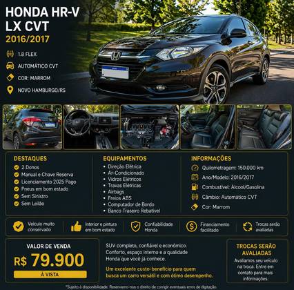HONDA HR-V 1.8 16V FLEX LX 4P AUTOMÁTICO HONDA HR-V 1.8 16V FLEX LX 4P AUTOMÁTICO